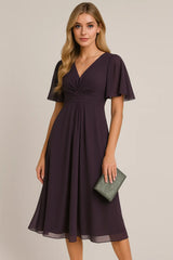 ファッションソリッドカラーとVネックウエストトリミングカジュアルラージ