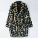 Color Eco Friendly Fox Fur Coat Women's Mid Length-Colorful-1