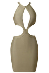 Cutout Grecian Neck Sleeveless Dress-3