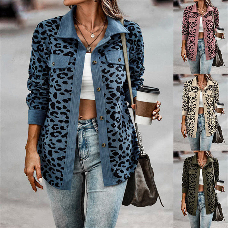 Leopard Print Long Sleeve Jacket