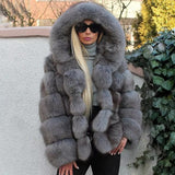 Chic Minimalist Patchwork Fur Jacket