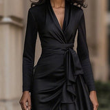 Vintage A-Line Ruffle Maxi Dress