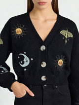 Sun & Moon Embroidered Cardigan