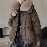 Chic Short Fur Collar Puffer