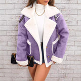 Cozy Chic Polo Collar Plush Jacket