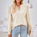 Puff Sleeve V-Neck Blouse