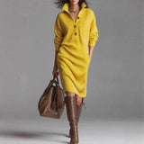 Chic Cozy V-Neck Sweater Dress