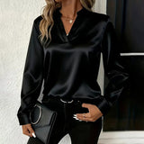 Elegant V-Neck Blouse Shirt