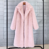 Chic Faux Fur Suit Collar Coat