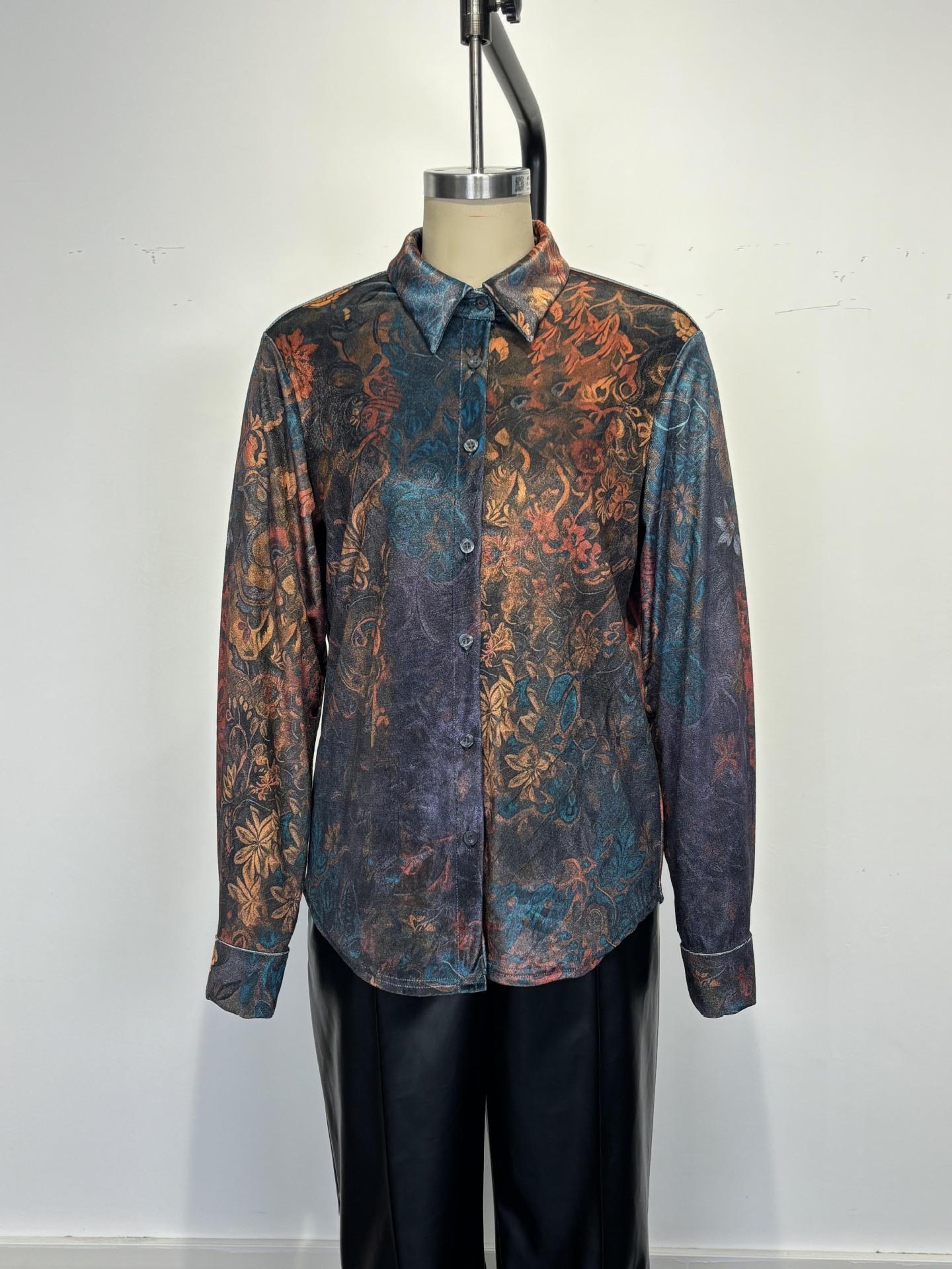 Retro Boho Floral Shirt Blouse