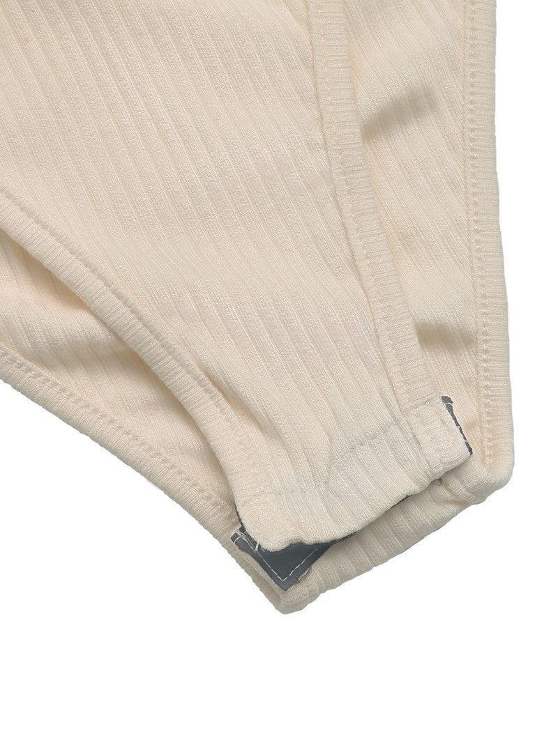 Perfee Decorative Button Round Neck Long Sleeve Bodysuit-8