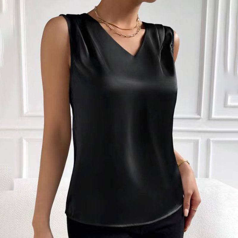 Satin V-Neck Camisole Tank