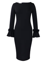 Chic Bell Sleeve Sheath Dress