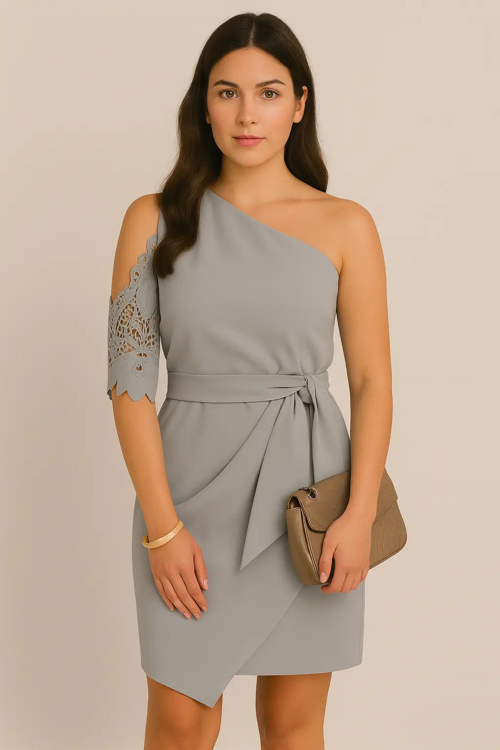 女性エレガントレースハーフスリーブ