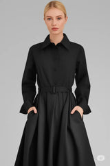 ルーズなドレス女性弾性ハイウエストショーの薄い気質