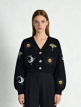 Sun & Moon Embroidered Cardigan