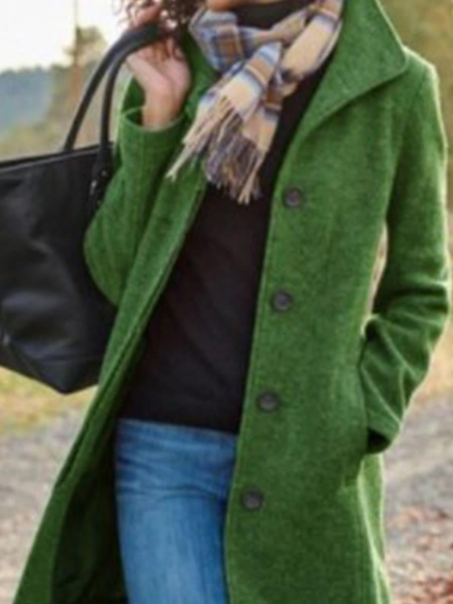 Wool Blend Mid-Length Coat