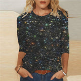Plus Size Sequin Half Sleeve Tee