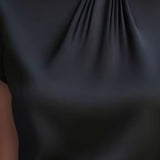 Satin High Neck Ruffle Blouse