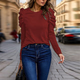 Elegant Puff Sleeve Knit Top
