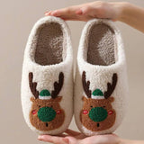 Christmas Shoes Winter Home Slippers Elk Soft Cozy Bedroom-2