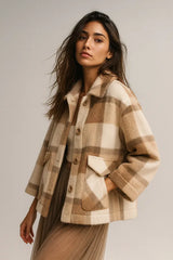 レディース・ファッション・ウール混フェイクファー・コート