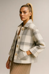 レディース・ファッション・ウール混フェイクファー・コート