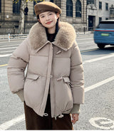 Chic Short Fur Collar Puffer