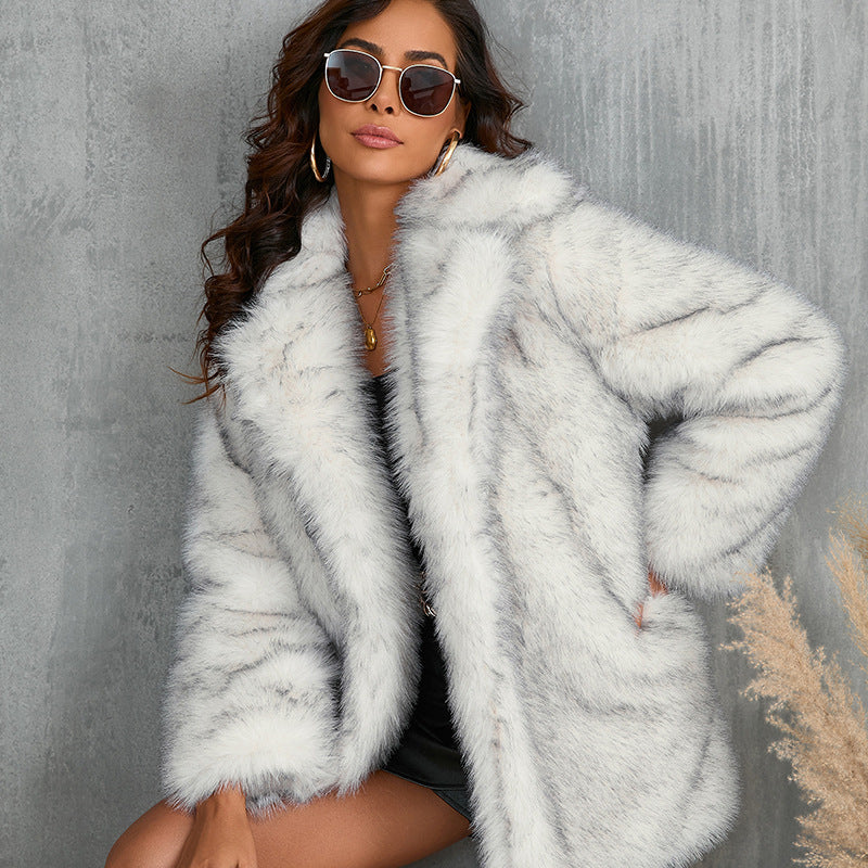 Chic Fluffy Faux Fur Winter Coat