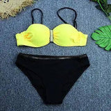 European And American Style Split Swimsuit Bikini-Yellow-3