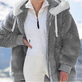 Cozy Plush Zip-Up Hooded Jacket