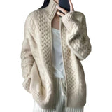 Chic High-Collar Knit Cardigan