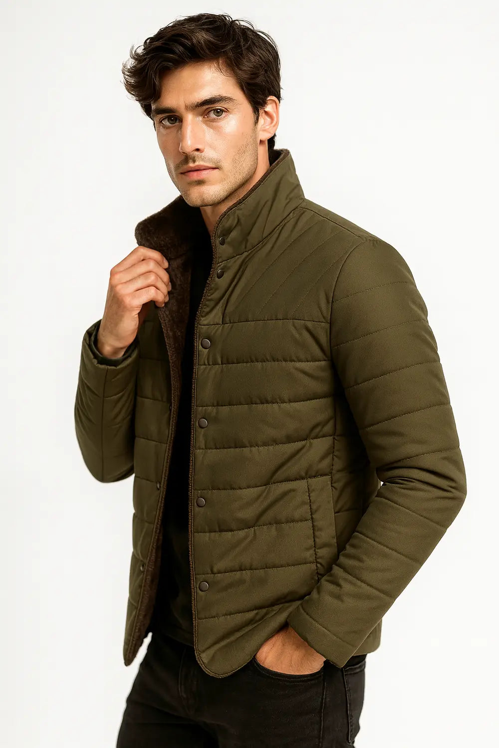 Men’s quilted puffer jacket – lightweight insulated winter coat 1