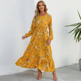 Sping Summer Bohemian Women Maxi Dress Casual Long-5-11