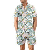 2Pcs Printed Beach Shirt Summer Suit Loose Lapel Button Top DCS07DXCS7 / 3XL-DCS07DXCS4-6