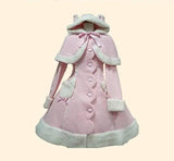 Autumn And Winter Hooded Rabbit Ear Cape Cape Large Skirt-5