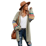 Women's Casual Long Sleeve Knit Cardigan-Khaki-6