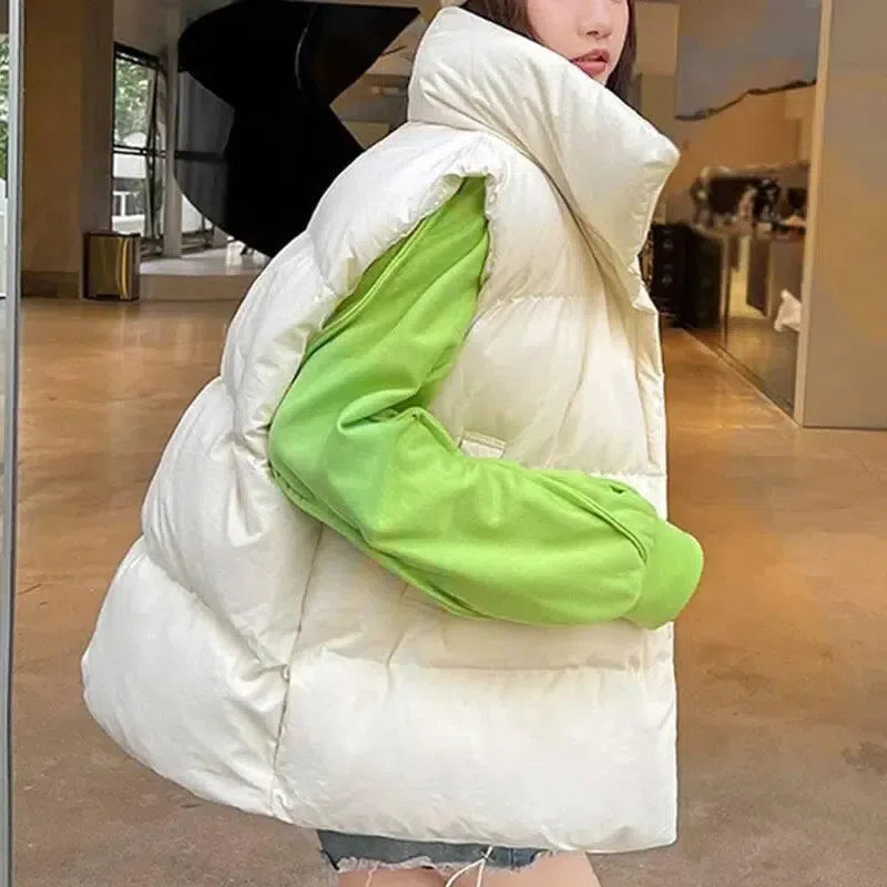 Autumn Winter Y2K Vest Women Thick Warm Down Vest Harajuku-3