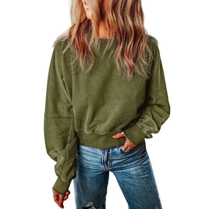 Backless Sweater For Women Solid Color Long-sleeved Top-2