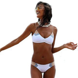 Bikini Solid Color Women's Split Swimsuit-White-4