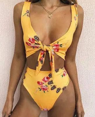 Bikini Split Swimsuit Cherry Print Swimsuit Lace-2