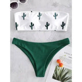 Bikini Swimwear Women Push Up Swimsuit-GreenwhiteA-12