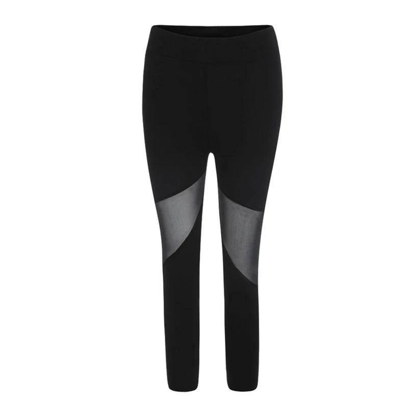 Black Patchwork Mesh Leggings Women's Jeggings Legins Women-6