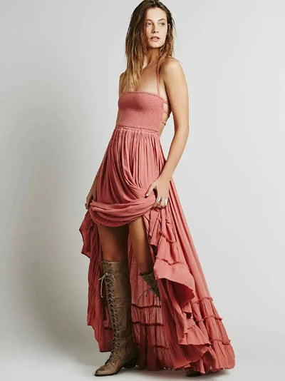 Chic Boho Summer Dress Styles & Trends-Pink-12