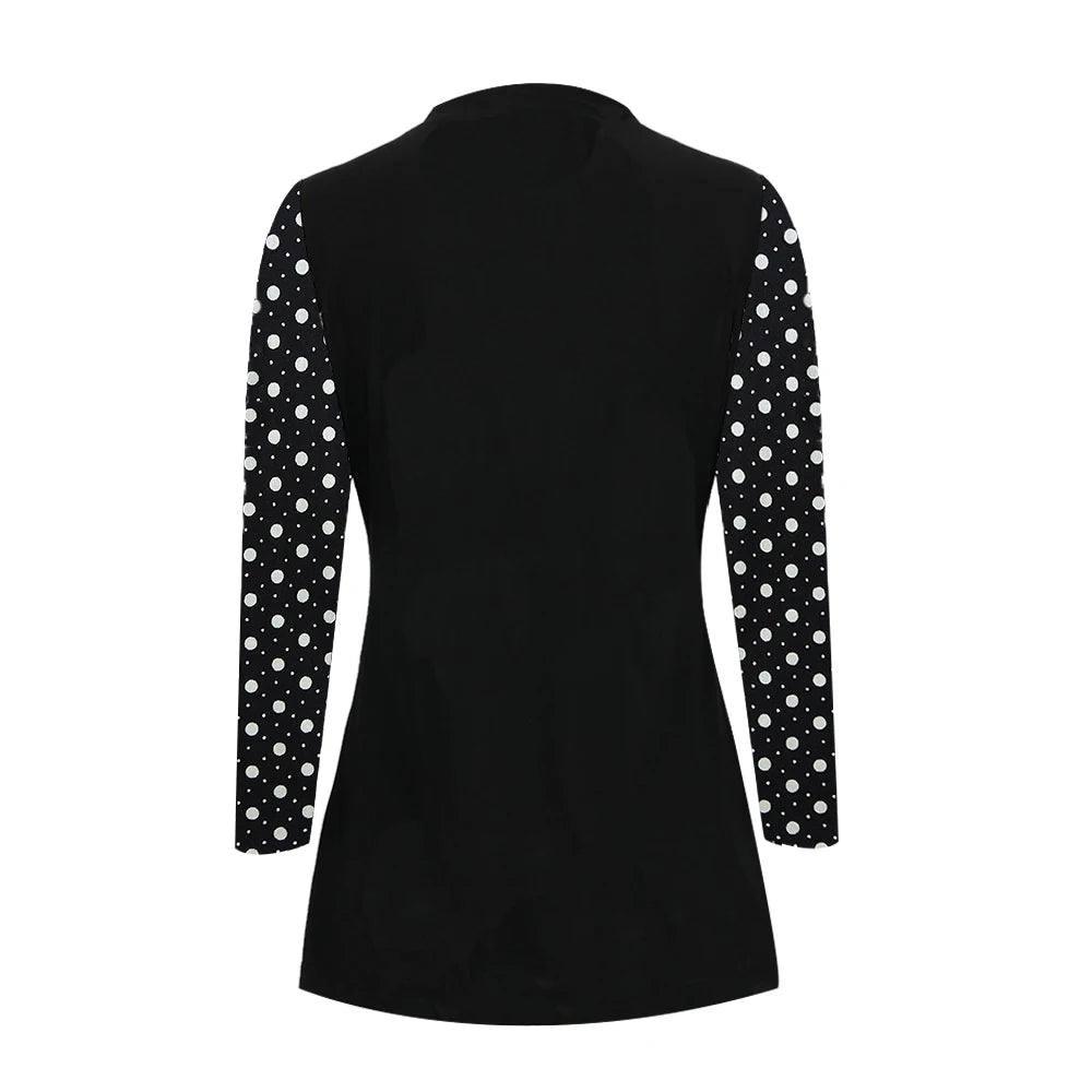 Chic Polka Dot Blazer for Women - Elegant Office Wear-4