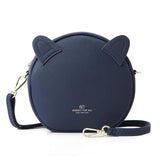 Creative round bag kitten messenger bag-Dark Blue-5