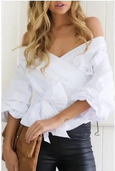 Cross Lace Crop Blouse-1