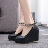 Crystal Queen Ankle Strap Platform-black W1RL-3