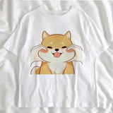 Cartoon Dog Print Casual T-Shirt Unisex-7White-8