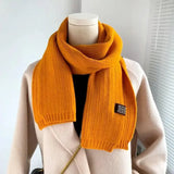 Decorative Cold Resistant Bib Solid Color Fashionable And-Yellow-2